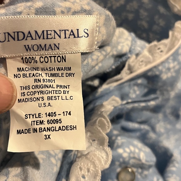 Floral Blue Women's Robe - Picture 4 of 4